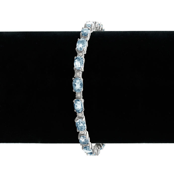 13ct Blue Topaz and Diamond Bracelet
