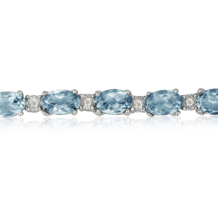 10ct Aquamarine and Diamond Bracelet
