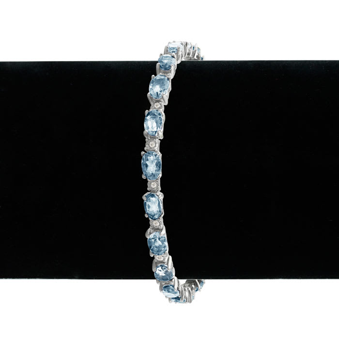 10ct Aquamarine and Diamond Bracelet
