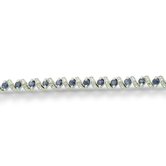 5 Carat Sapphire and Diamond Bracelet in Sterling Silver