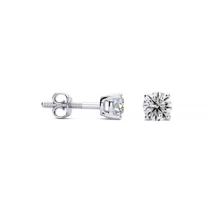1/4 Carat Diamond Stud Earrings In 14 Karat White Gold