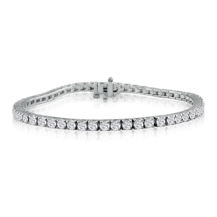 6 Carat Diamond Tennis Bracelet In 14 Karat White Gold, 8 1/2 Inches