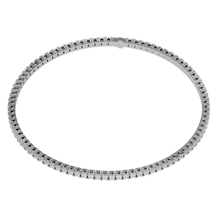 6.5 Inch 10K White Gold 1 7/8 Carat Diamond Tennis Bracelet