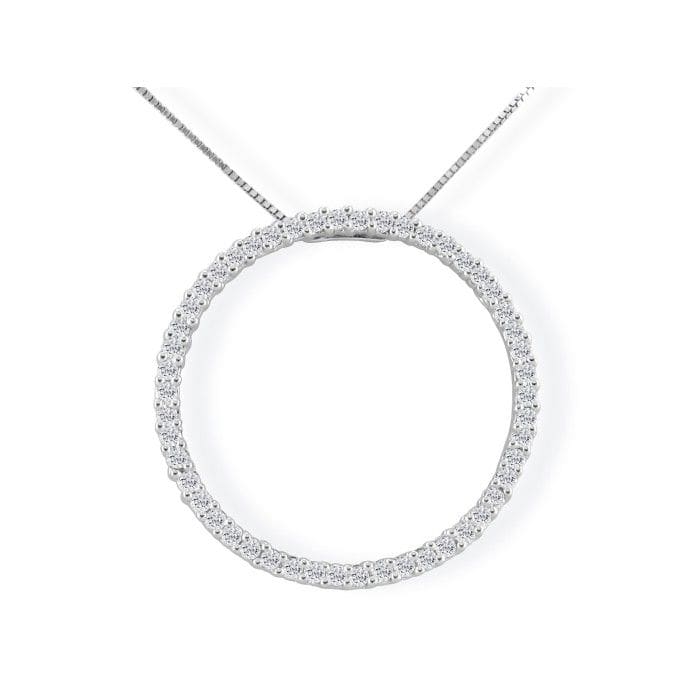 Popular 1/4ct Circle Style Diamond Pendant in 10k White Gold