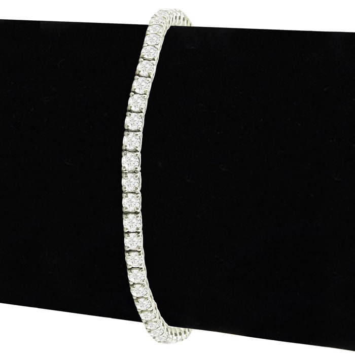 8 1/2 Carat Diamond Tennis Bracelet In 14 Karat White Gold, 8 1/2 Inches