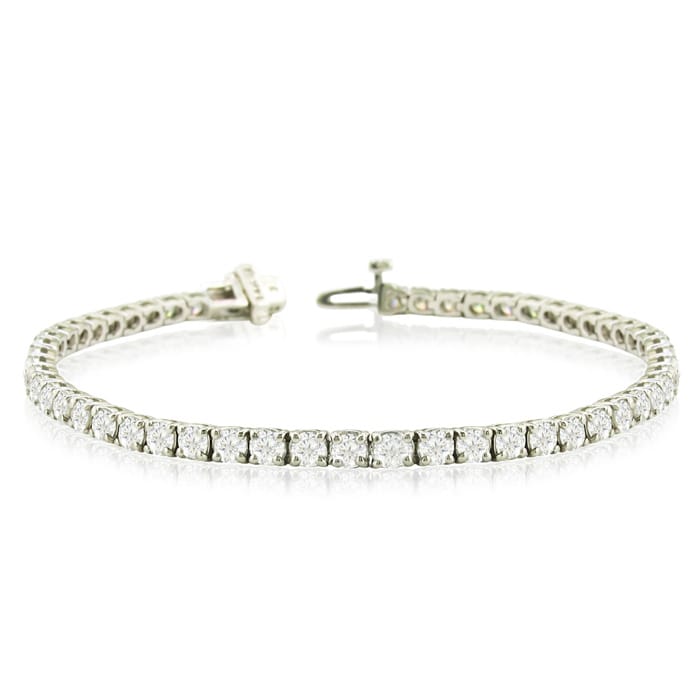 6 1/2 Carat Diamond Tennis Bracelet In 14 Karat White Gold, 6 1/2 Inches