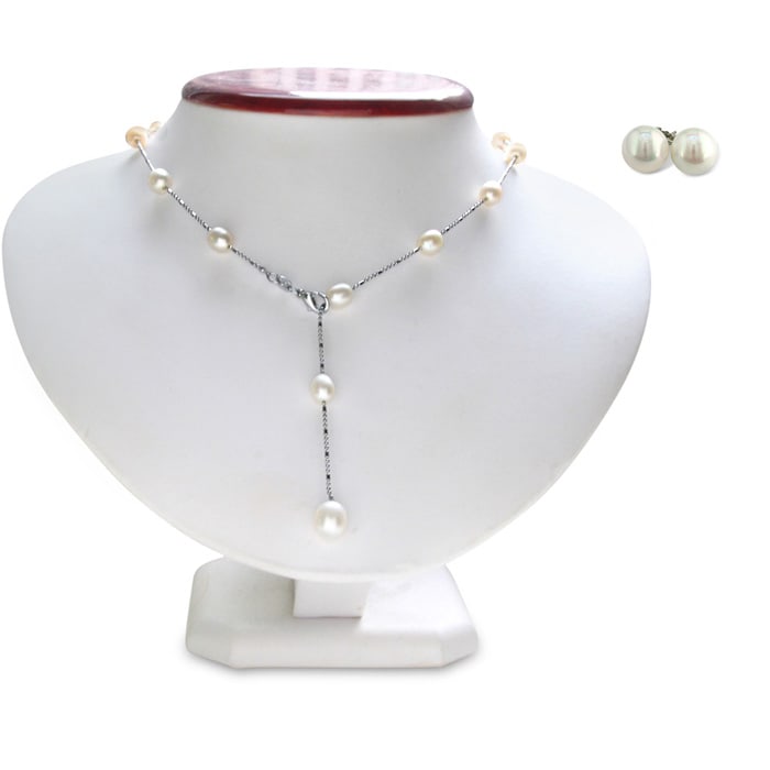 Layered Pearl Necklace Multi-layer Camellia Long Necklacerose 