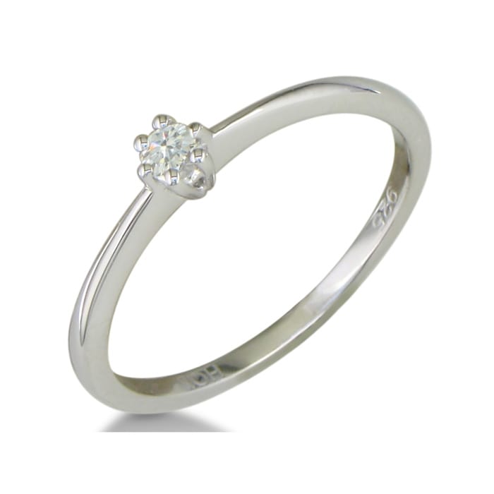 Estate Jewelry 1/10ct Diamond Solitaire Ring in Sterling Silver-only 1 left, Size 5.5