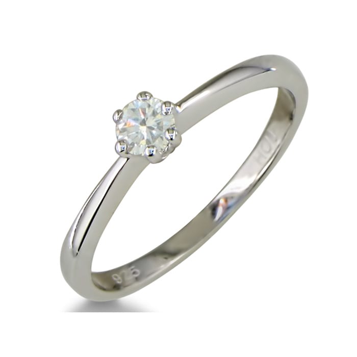1/6ct Diamond Solitaire Ring in Sterling Silver