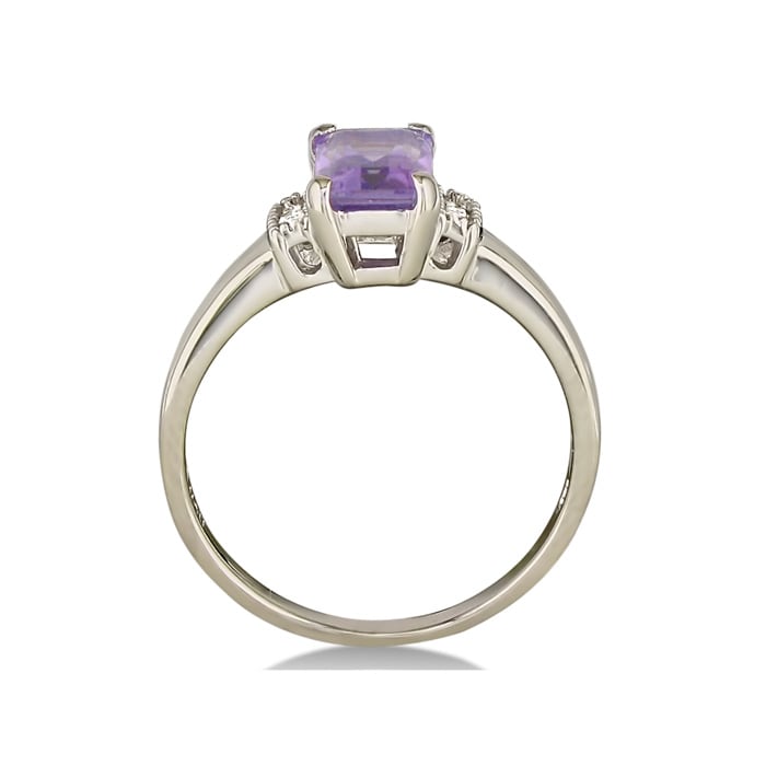 1 3/4ct Amethyst and Diamond Ring in Sterling Silver