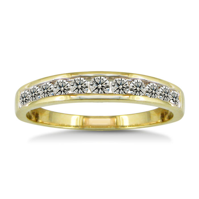 1/2 Carat Diamond Wedding Band In Yellow Gold