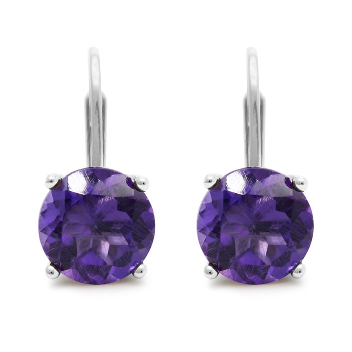 5ct Amethyst Drop Earrings in Solid Sterling Silver.  Very Popular!
