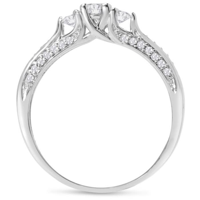 Stunning 1/2ct Three Diamond Ring in Sterling Silver. low quality diamonds. Only 1 Left