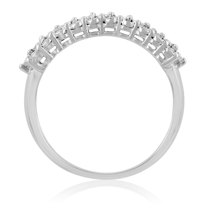 Diamond Right Hand Ring in Solid Sterling Silver