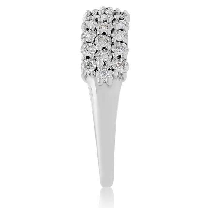 Diamond Right Hand Ring in Solid Sterling Silver