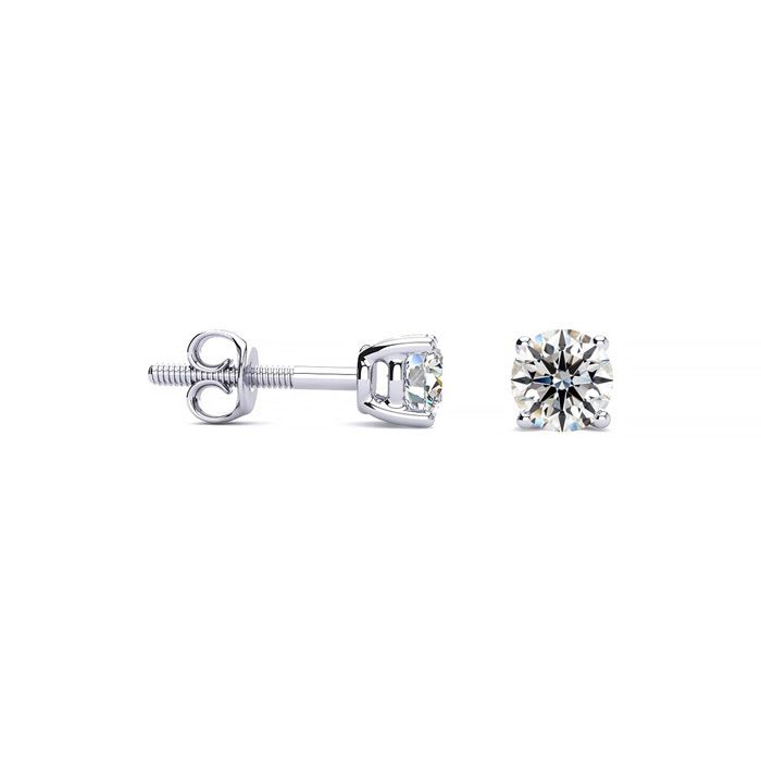 1/4 Carat Diamond Stud Earrings In 14 Karat White Gold