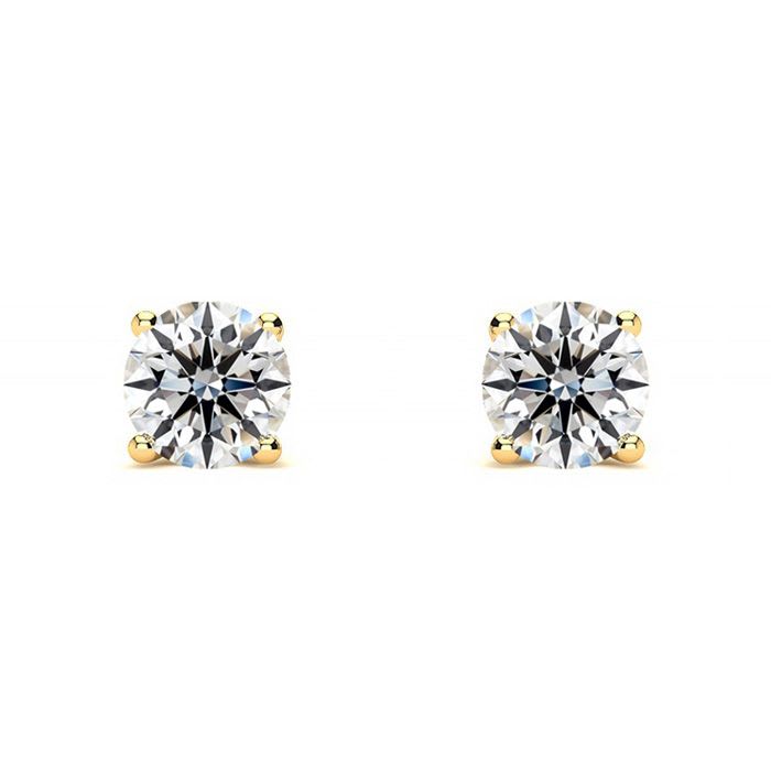 1/4 Carat Round Diamond Stud Earrings In 14 Karat Yellow Gold