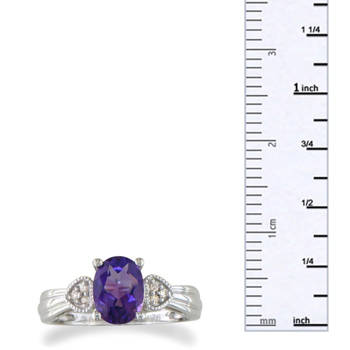 1.5ct Purple Amethyst and Diamond Ring

