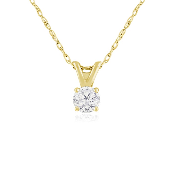 1/6ct Diamond Pendant in 14k Yellow Gold 