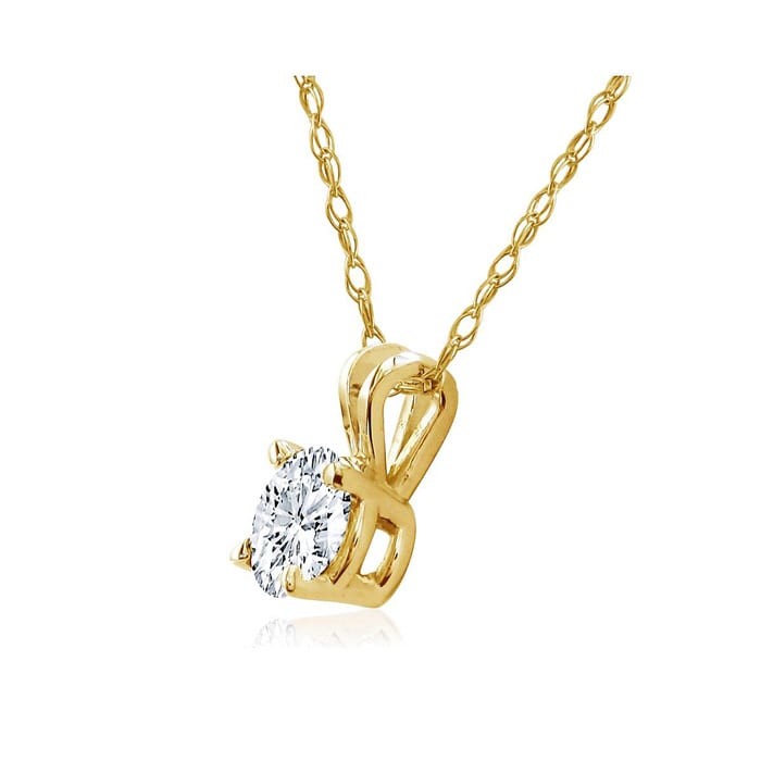 Diamond Pendants: 1/4ct 14k Yellow Gold Diamond Pendant