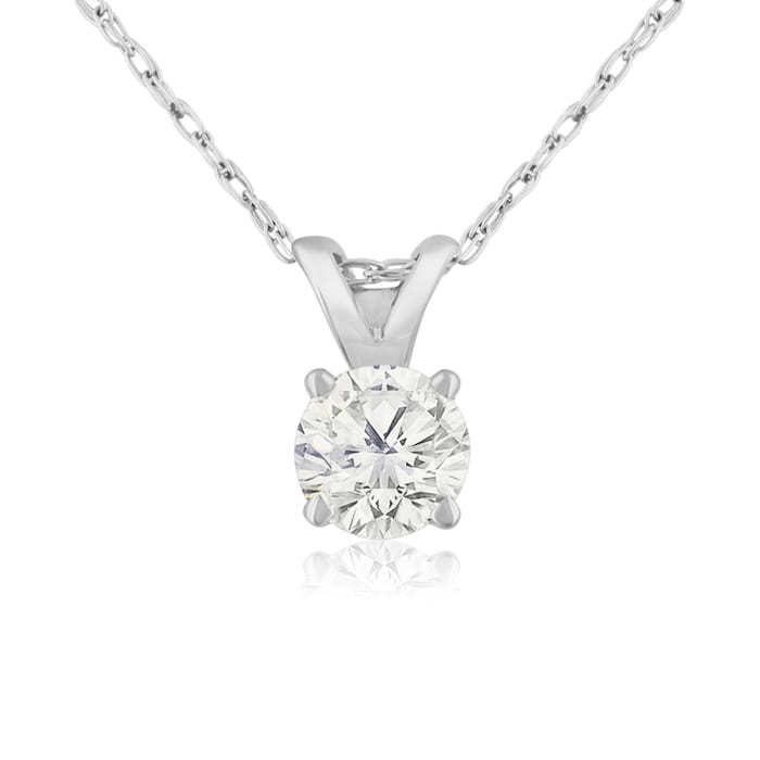 1/3ct Colorless Diamond Pendant in 14K White Gold. Genuine, Natural, Earth-Mined Diamond At An Amazing Price!
