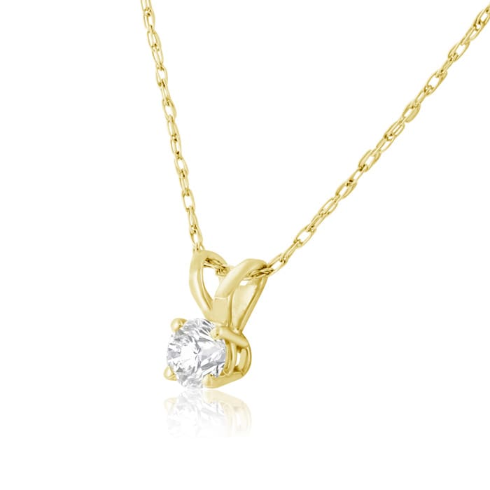 1/6ct 14k Yellow Gold Diamond Pendant | SuperJeweler.com