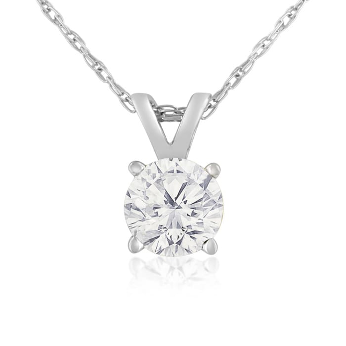 2/3ct 14k White Gold Diamond Pendant, 4 stars