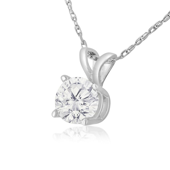 2/3ct 14k White Gold Diamond Pendant, 4 stars