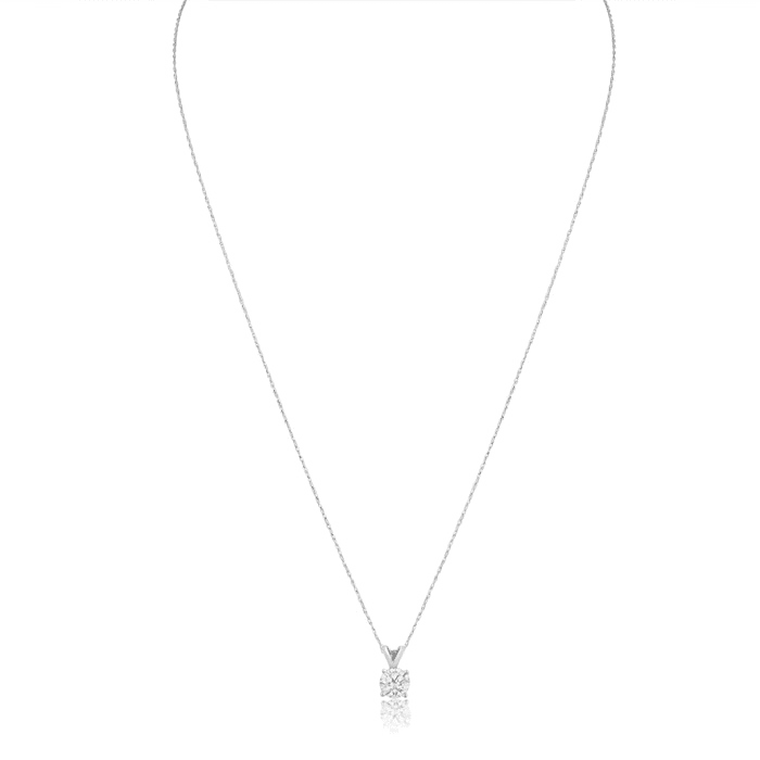 2/3ct 14k White Gold Diamond Pendant, 4 stars