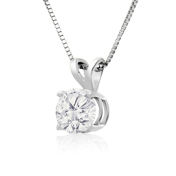 3/4ct 14k White Gold Diamond Pendant, 4 stars
