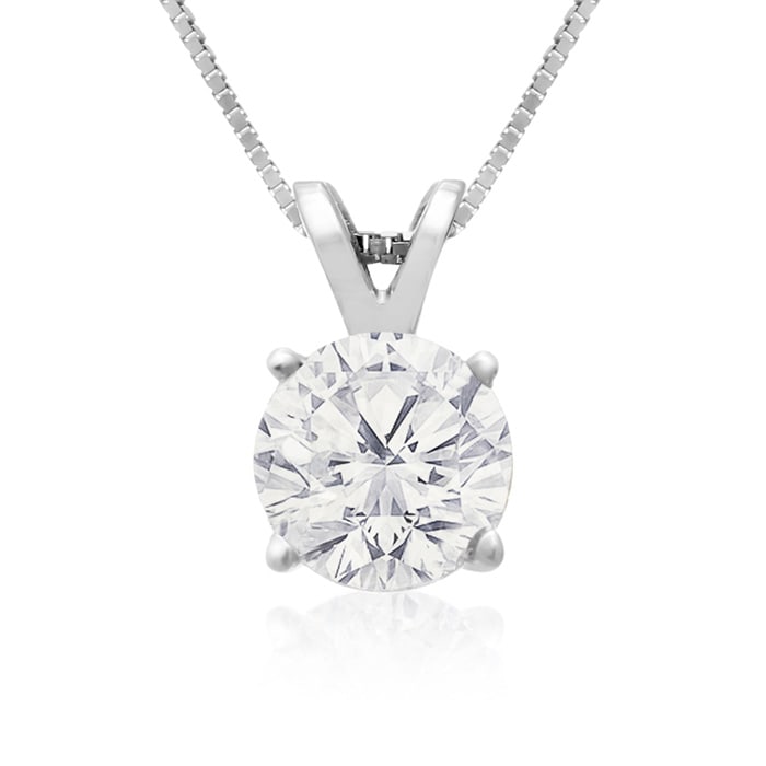 1ct 14k White Gold Diamond Pendant, 4 stars