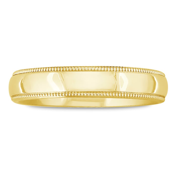 Super Jeweler Men Accessories Jewelry Rings 14K 4.7 g 4MM Comfort Fit Milgrain Ladies & Mens Wedding Band 