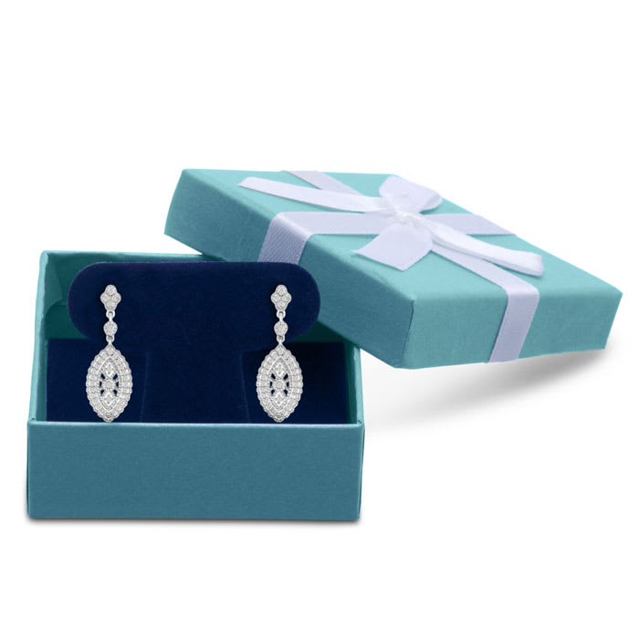 1/3ct Marquise Shaped Diamond Dangle Earrings
