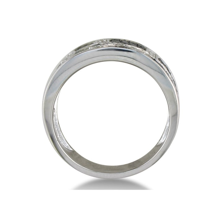 .85ct Wide Black and White Diamond Band
