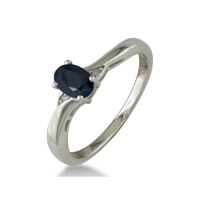 1/2ct Sapphire and Diamond Ring in Sterling Silver