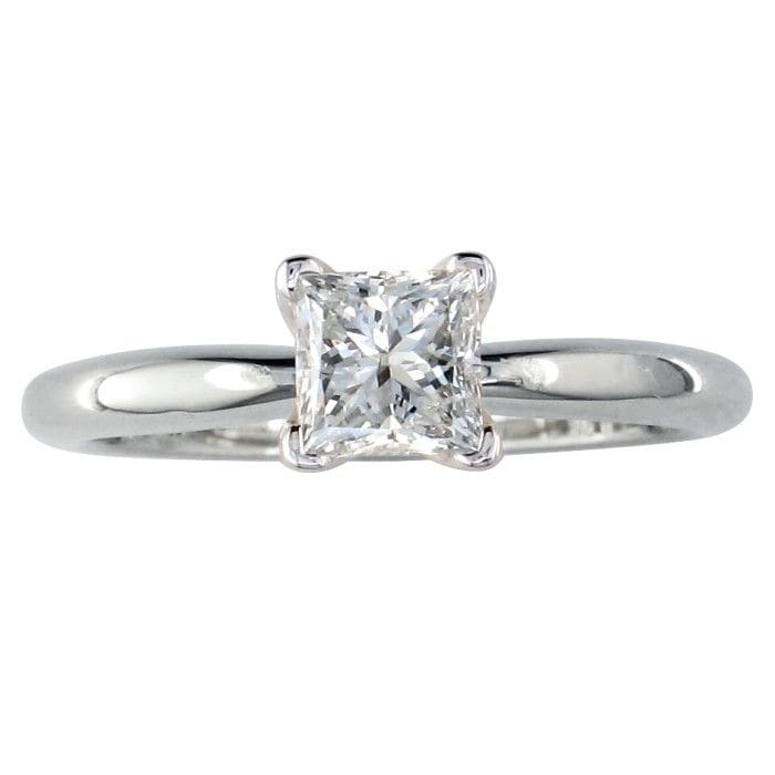 1/2ct Princess Diamond Solitaire Engagement Ring in 14k White Gold
