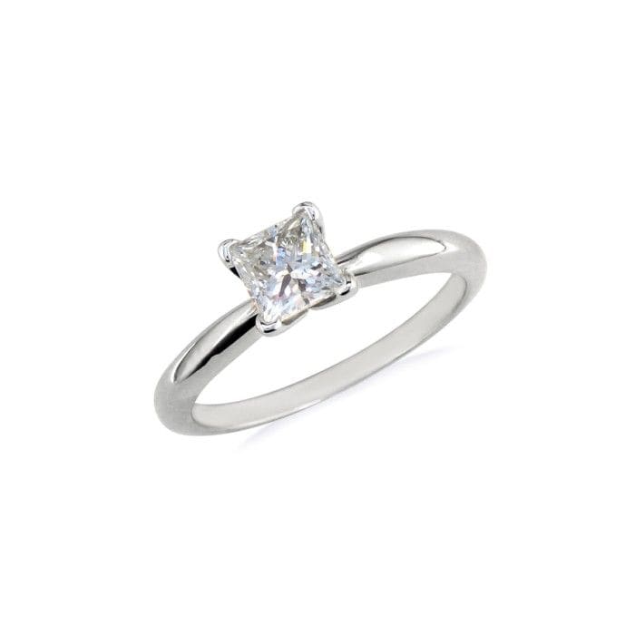 1/2ct Princess Diamond Solitaire Engagement Ring in 14k White Gold
