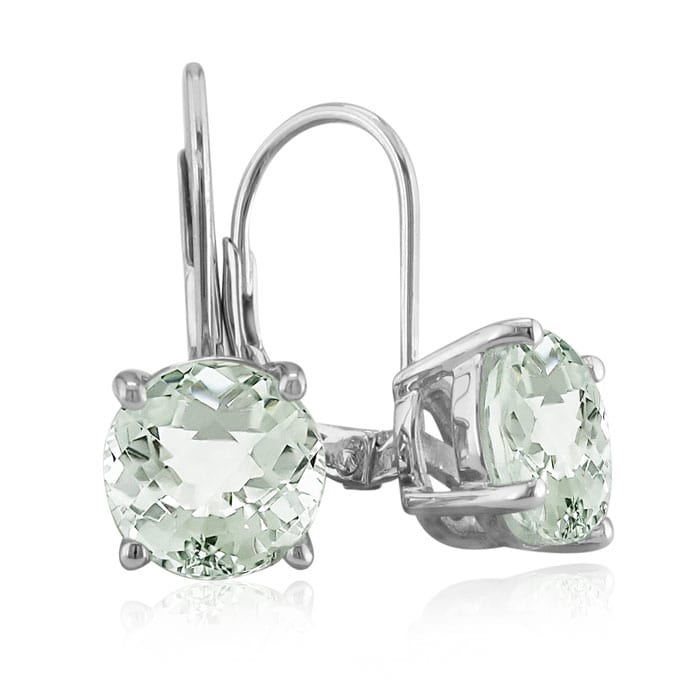5ct Green Amethyst Drop Earrings
