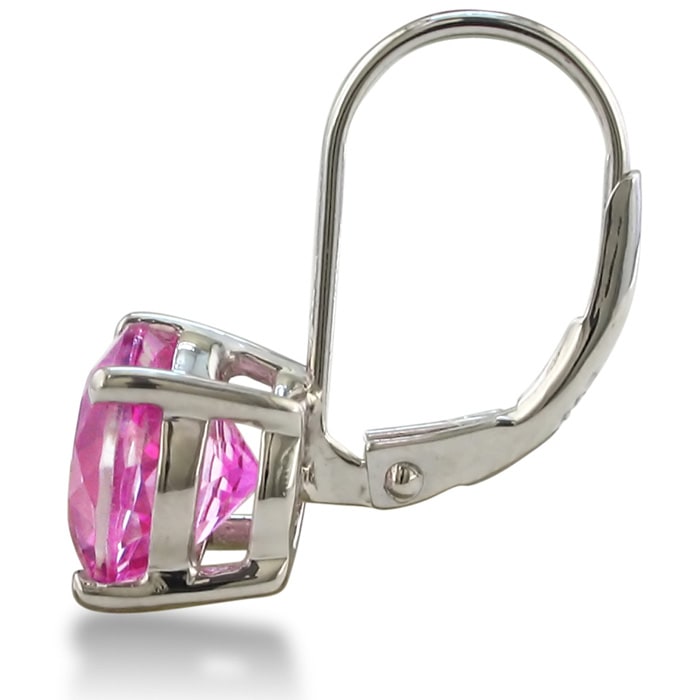 5ct Pink Sapphire Leverback Earrings
