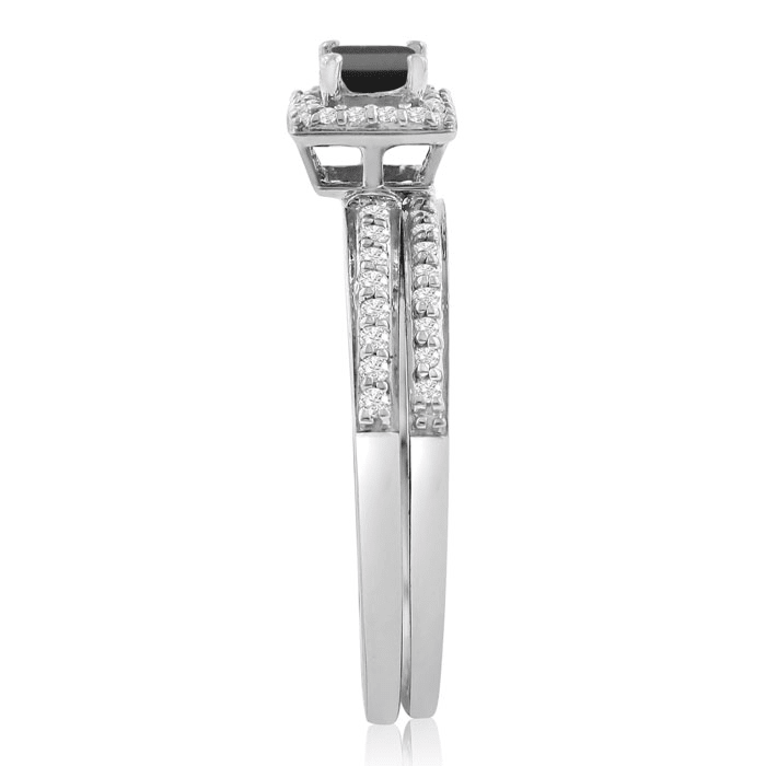 1/2ct Black and White Diamond Bridal Set
