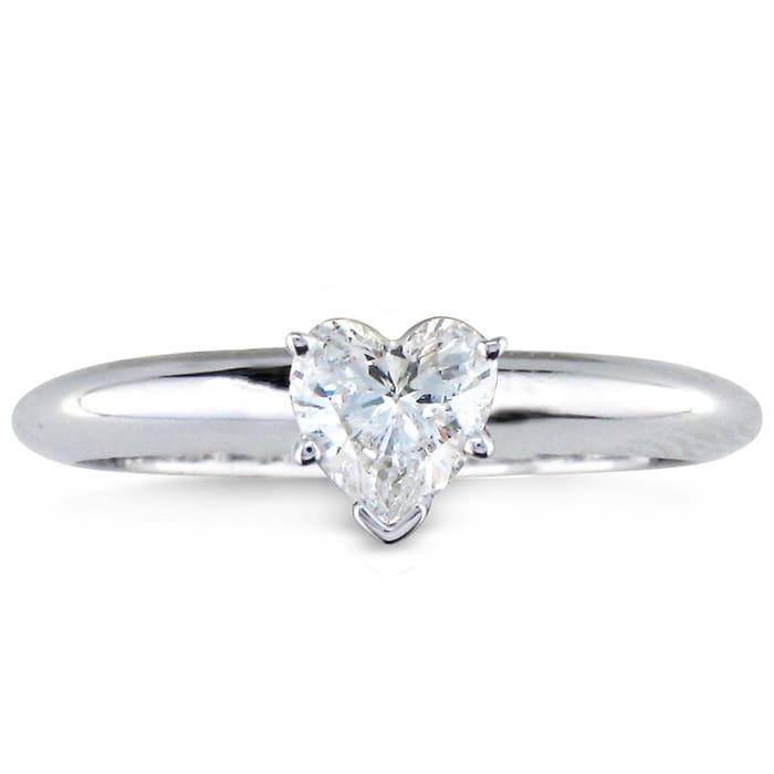 Eye Catching Heart Shape Moissanite Colorless Diamond Ring, 2 ct Heart Bezel Set Solitaire Ring, 10K White Gold Ring, The Symbol of Love