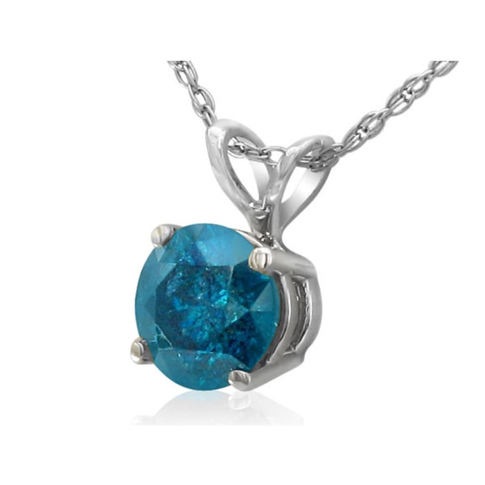 3/4ct Blue Diamond Pendant in 14k White Gold