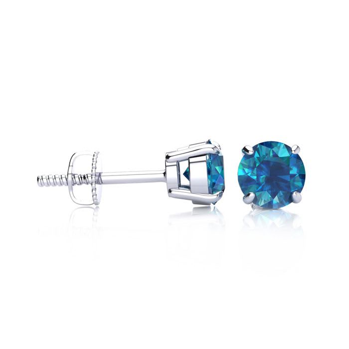 Blue diamond hot sale stud earrings
