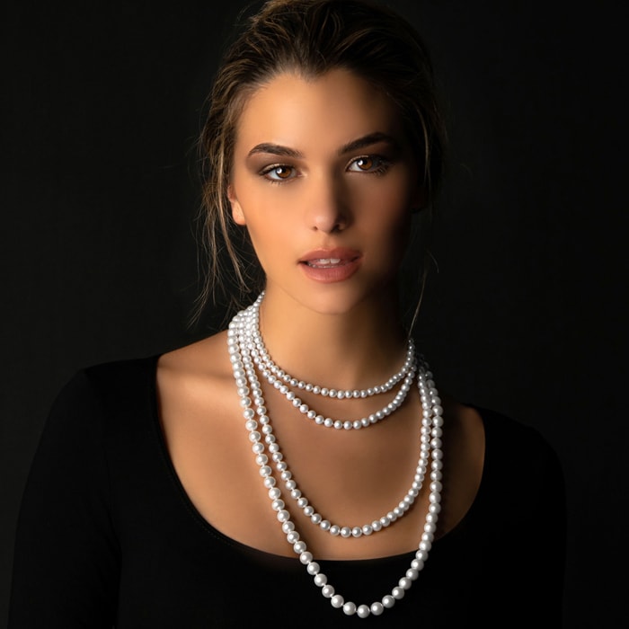 24 inch 6mm AA Pearl Necklace With 14K Yellow Gold Clasp