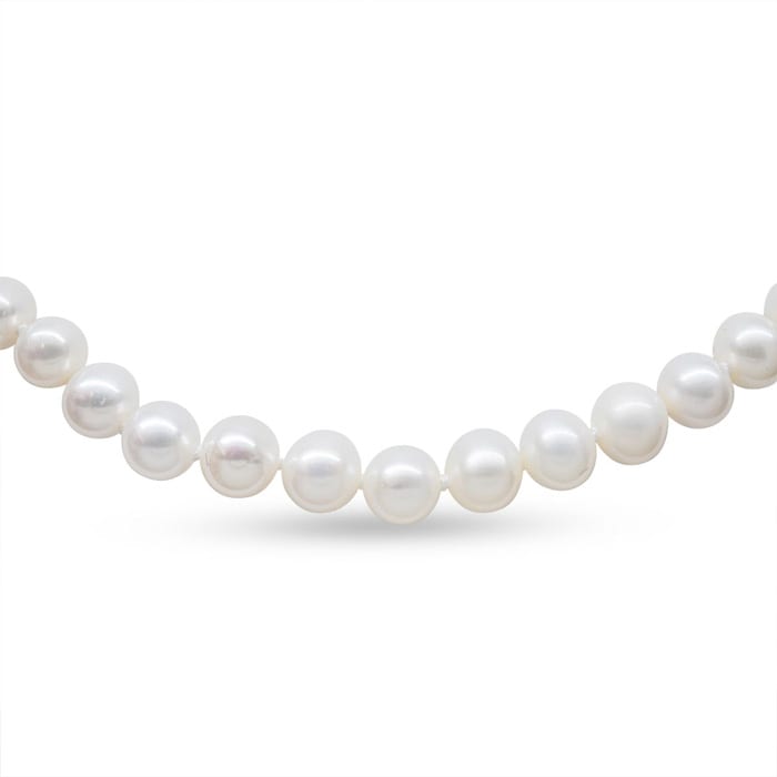 30 inch 6mm AA Pearl Necklace With 14K Yellow Gold Clasp