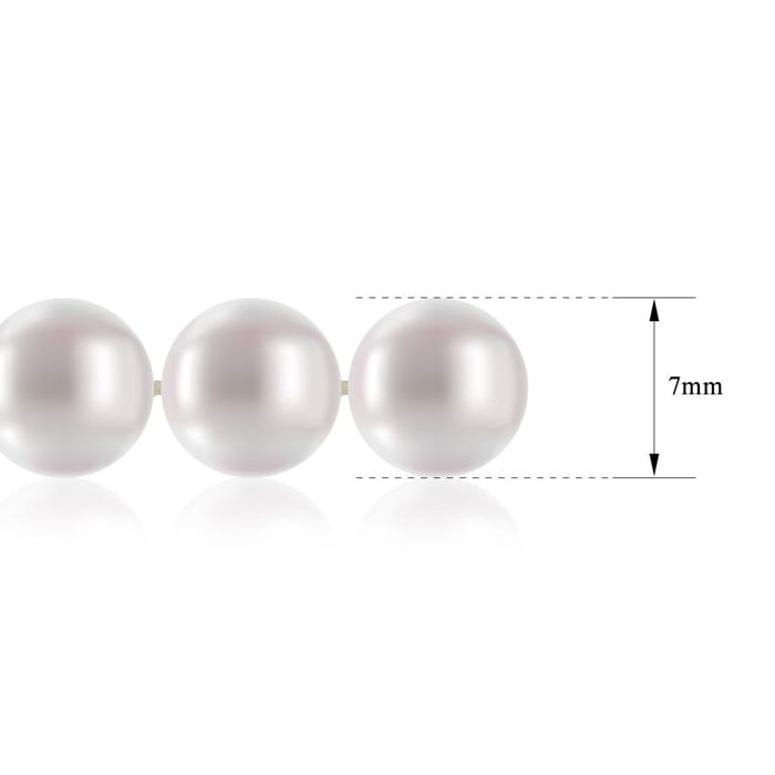 16 inch 7mm AA+ Pearl Necklace With 14K Yellow Gold Clasp
