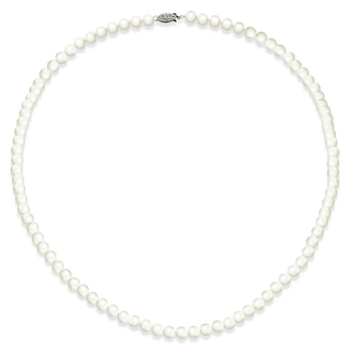 18 inch 7mm A Pearl Necklace With Sterling Silver Clasp