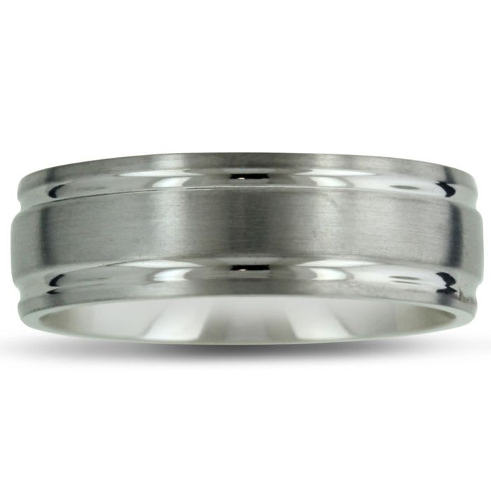 8mm Matte Finish Titanium Wedding Band
