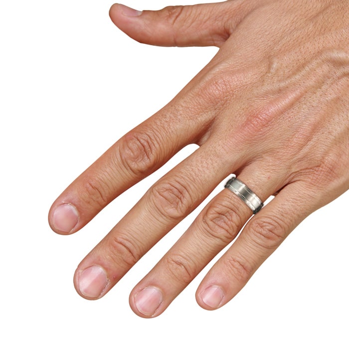 8mm Matte Finish Titanium Wedding Band
