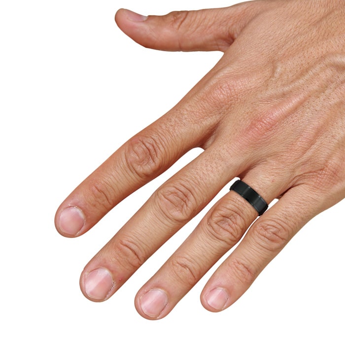 8mm Black Matte Finish Titanium Wedding Band
